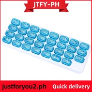 【JTFY】31 Day AM PM Pill Organizer Monthly Travel Medicine Box 32 Compartments Plastic
