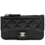 Chanel Black Quilted Caviar Classic Card Holder Gold Hardware, 2023