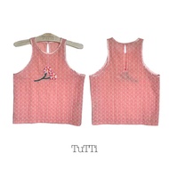 TuTTi SS24 Spring Lace Cotton Top เสื้อแขนกุด สีขาว สีชมพู สีฟ้า ทำจากผ้าลูกไม้คอตต้อน ตกแต่งช่วงอกด