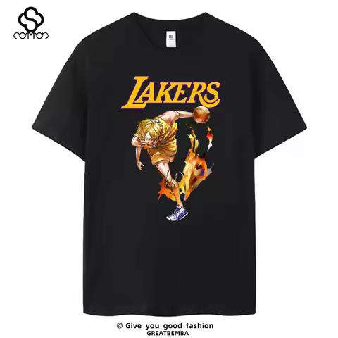 ONE PIECE Joint Lakers Summer Short Sleeve 2025 Lakers Home T-Shirt Basketball Luffy Sanji Solon Cho