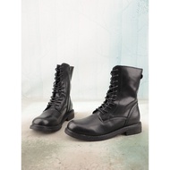 winter shoes boots 35-36 Size Black Round Toe Low Heel Side Zipper Women's Shoes Daily All-match Wom