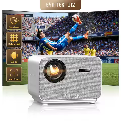 BYINTEK LOVE U12 Full HD 1080P Projector 4K 800 ANSI Android WiFi 6 Auto Focus Home Theater Projecto