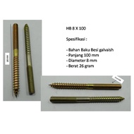 Hanger Bolt M8x100 Hanging Bolt 8x100mm M8 x 100 Hangerbolt Wall Scrub 100 Pcs