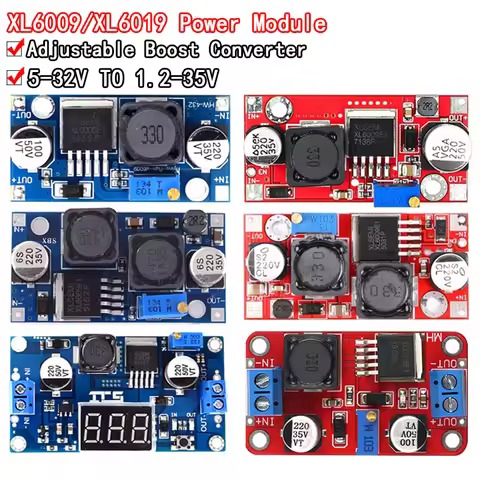 XL6009/XL6019 4A Boost Converter Step Up Adjustable 15W 5-32V to 5-50V DC-DC Power Supply Module Hig