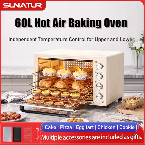 SUNATUR 2200w hot air circulation oven small commercial baking pizza toaster oven 60L Electric table