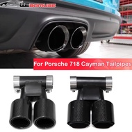 1 Piece Exhaust Tip For Porsche 718 Cayman 981 987 Boxster Square Exhaust Tailpipe Upgrade Dual Outl