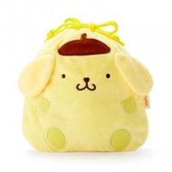 Sanrio - Pompompurin 布甸狗 日版 索繩袋 抽繩 毛絨 索袋 收納袋 儲物袋 (原裝附送零食) 布丁狗 (2021聖誕糖果系列)