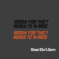 Reflective Sticker Motorcycle Tank Decal Decorative Racing Helmet " Ready To Race " Decals Waterproo