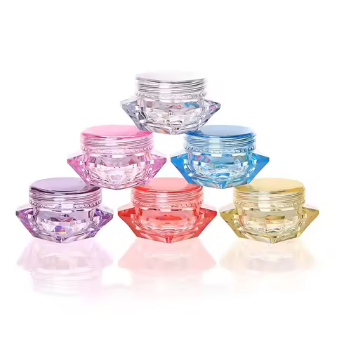 100pcs 3g 5g Diamond Shape Cosmetic Container Makeup Cream Nail Art Lip Balm Refillable Bottle Porta