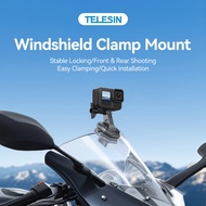 TELESIN Action Camera Motorcycle Windshield Clamp Mount Holder For Gopro Insta360 DJI Action Camera 