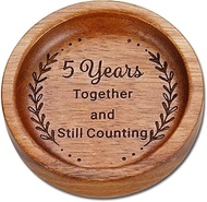 Wooden Ring Dish 5th Anniversary Wood Gifts for Her Him, 5 Year Wooden Gift for Wife Husband, 5 Year