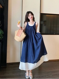 Mori Vintage Plade Summer Midi Dress 1042 (S-XL)