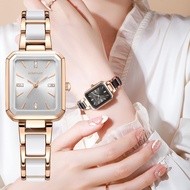 Fashion New Women's Watch Student New Square Temperament Alloy Set Diamond Inlaid Wristwatch