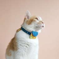 帶有迷你袋的安全項圈，適用於 AirTag，在花園中跳舞模型，藍主題。