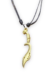 Kalung liontin kujang kuningan tali hitam perusik