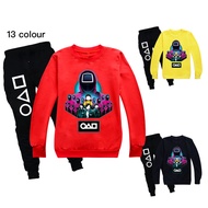 Squid Game Boys Girls Round Neck Sweater Trousers Set Sweatshirt + Long Sleeve Jogger 1397 Spring Autumn Cotton Kids Clothes Suit