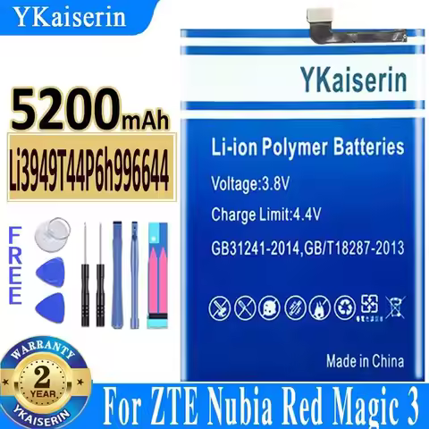 For Zte Nubia Red Magic 3 NX629J Mobile Phone Battery Lightweight Li3949T44P6h996644 High-Capacity 5