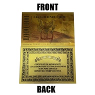 cod Golden Trump Cards US President Gold Banknotes One Million Dollars Commemorative 24K Gold  Trump