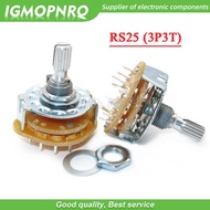2PCS RS25 Band switch 3P3T Mount Rotary Switch Selector Band 3 Pole 3 Position Knob Switch Band Swit