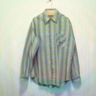 三件7折🎊 Marlboro 襯衫 長袖襯衫 格紋 淺藍綠 極稀有 義大利製 老品 復古 古著 Vintage