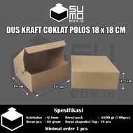 New Kotak Dus KRAFT Chocolate 18X18 20x20/Dus GS Nasi Rames Kue [Retail] - 18X18 Chocolate