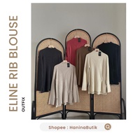 (READY TO SHIP) ELINE RIB BLOUSE by OUTFIX | OUTFIX RIB KNIT TOP SWEATER