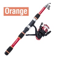 AKAKUMA 1 Set Fishing Rod and Reel Combos 1.8M Glass Fiber Telescopic Fishing Rod With 5.2:1 Spool F