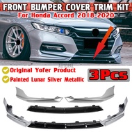 For 18-2020 Honda Accord Lunar Silver Metallic YF Front Bumper Lip Splitter Kit
