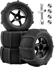 4 Pieces RC Paddle Tires Wheels Replacement Spare Parts for All 1/14 1/16 Scale H14BM H16GT H16DR H1