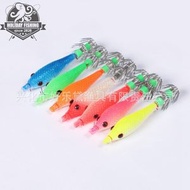 夜光軟體魷魚鉤 7/9/11CM 木蝦包布路亞餌 海釣爆炸傘鉤- 粉色 7 CM