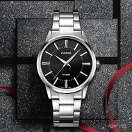 Jam Tangan Lelaki Casio Jantung Gelap Perniagaan Keluli Tali Kulit Mudah Jam Tangan Band Keluli MTP-