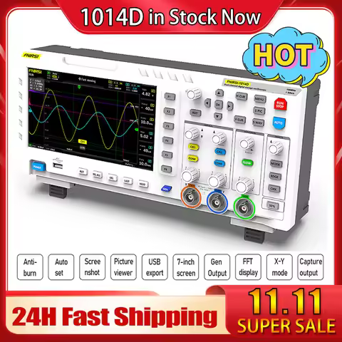 FNIRSI 1014D Portable Digital Oscilloscope 2 In 1 Dual Channel Input Signal Generator Desktop Oscill