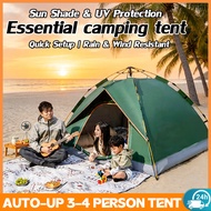 【Waterproof】 Khemah Camping Tent 3/4  Person Automatic Camping Tent Auto Khemah Foldable Waterproof 