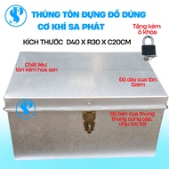 Thùng tôn đựng đồ dùng cá nhân đồ gia đình ký trúc xá tặng kèm ổ khóa kich thước 40x30x20