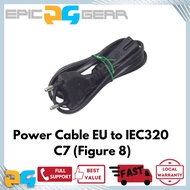 Power Cable 2 pin EU to IEC320 C7 Figure 8 1m / C58-6012-000 CABLE, AC, EUROPE