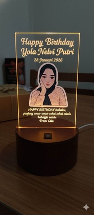 kado ulang tahun acriylic led murah custom kado ulang tahun guru kado aesthetic