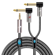 GOLLEY LION 3.5mm 1/8 TRS to Dual 6.35mm 1/4 TS Mono Breakout Cable Y Splitter Stereo Cord Adapter C