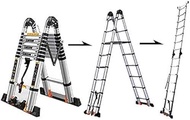 Ladders,Telescopic Ladder with Wheels Loft Extension Extend Portable Ladder Foldable Ladde Multi-Purpose Aluminium Extension Telescoping (Color : 1m+2.1m=4.2m) (9m+2.9m=5.8m) Beauty Comes