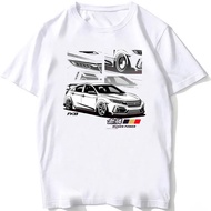 Honda Men's and Women's Motorcycle T-Shirt Summer New Civic Type R EG6 Car Logo Crew Neck Punk