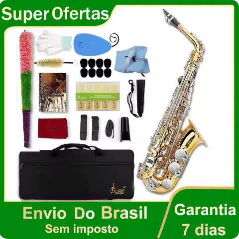 SLADE Gold Silver Saxophone Eb Alto Saxophone Brass Body Saxophone Set with Case Reed Sax Accessory 
