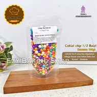 Rainbow Coklat Chip 1/2 bulat warna 100gr - Elmer Coklat Chip