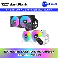 DarkFlash CPU Cooler Explore DO240 ARGB LCD 240mm AIO Liquid Cooler (Black / White) | itw AIO Cooler