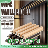 WPC Fluted Wall Panel Sticker Waterproof Grille Design Ecological Board TV Background Pvc Wood Panel