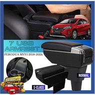 Perodua Myvi 2018-2023 Gear Up USB ARMREST ADJUSTABLE 7 CHARGING PORT WITH RED LINE