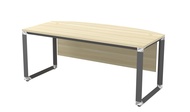 AY Office System 6 Feet D Shape Office Table with O Metal Leg (180cm x 90cm x 75cm)