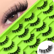 GROINNEYA Fluffy Cat Lashes 3D Faux Mink Lashes Soft Full Thick Eyelashes Wispy False Eyelashes Curl