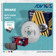 Original ADVICS Brake Pad Myvi D20N 2018 Gen 3 Brek Perodua Daihatsu 04465-BZ230 04465-20R01