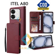 Flip Case Itel A80 Dompet Wallet Leather Case Premium Casing Hp Itel A80