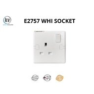MK E2757 WHI 1Gang 13A Switched Socket Outlet with SIRIM White Color