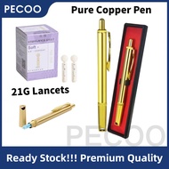 Pure Copper Gold Pen Bekam +50Pcs 21G Kotak Jarum Bekam / Alat Bekam Bekam Cupping Acupuncture Thera